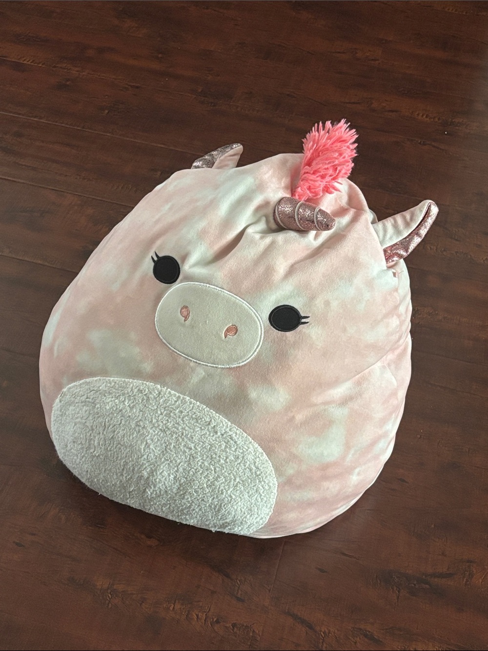 Squishmallows Pink Unicorn Plush Pillow with Shimmer Horn